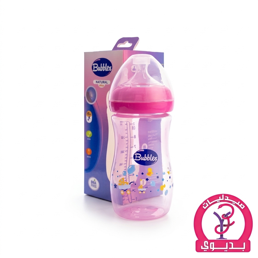 BUBBLES FEEDING BOTTLE NATURAL 280ML