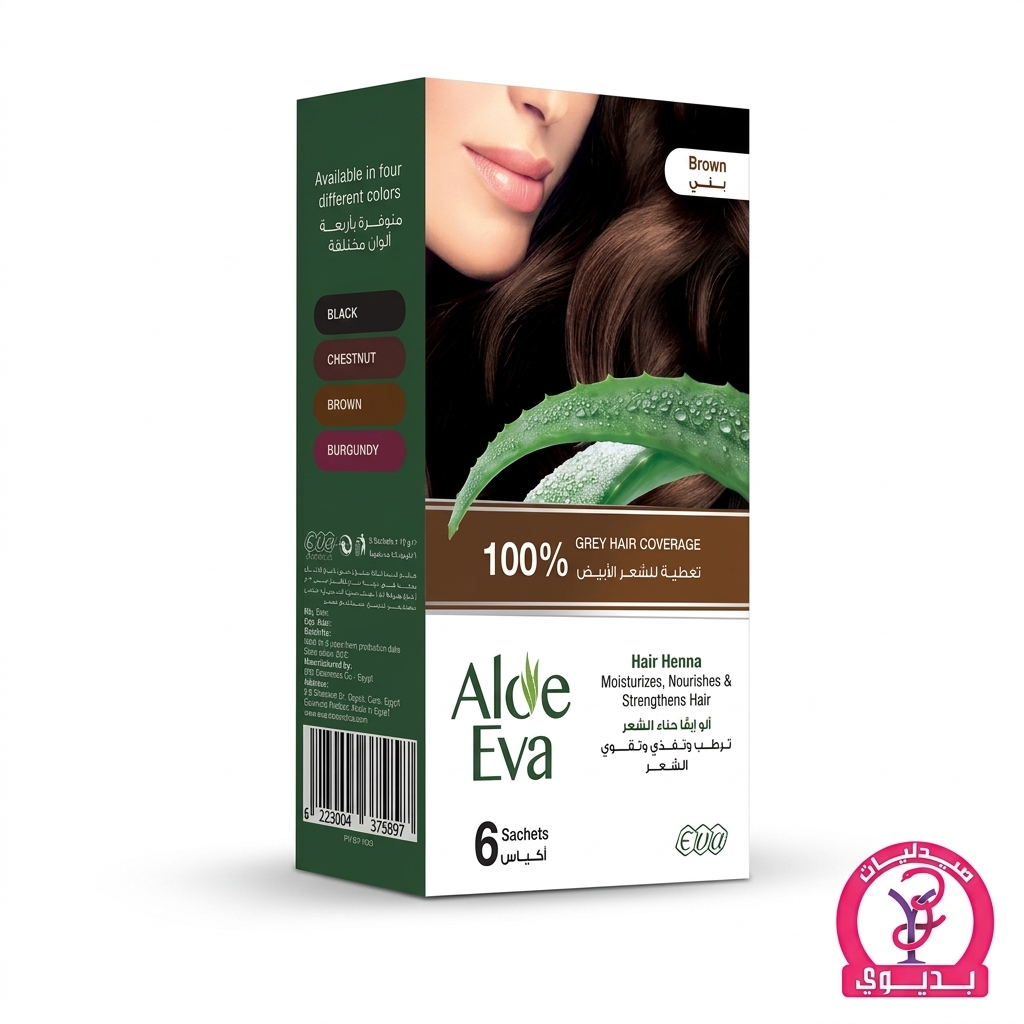 ALOE EVA HAIR HENNA BROWN 1 SACHET