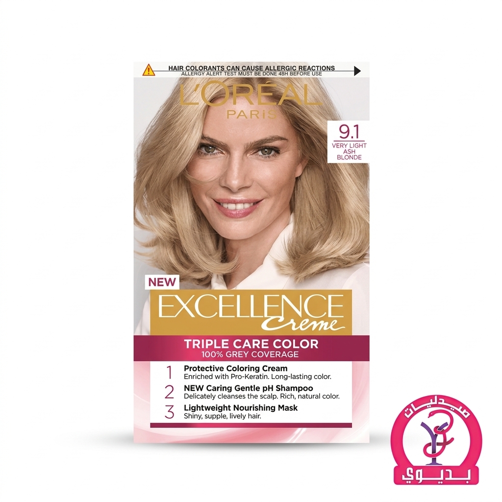 LOREAL EXCELLENCE CREME 9.1 VERY LIGHT ASH BLONDE