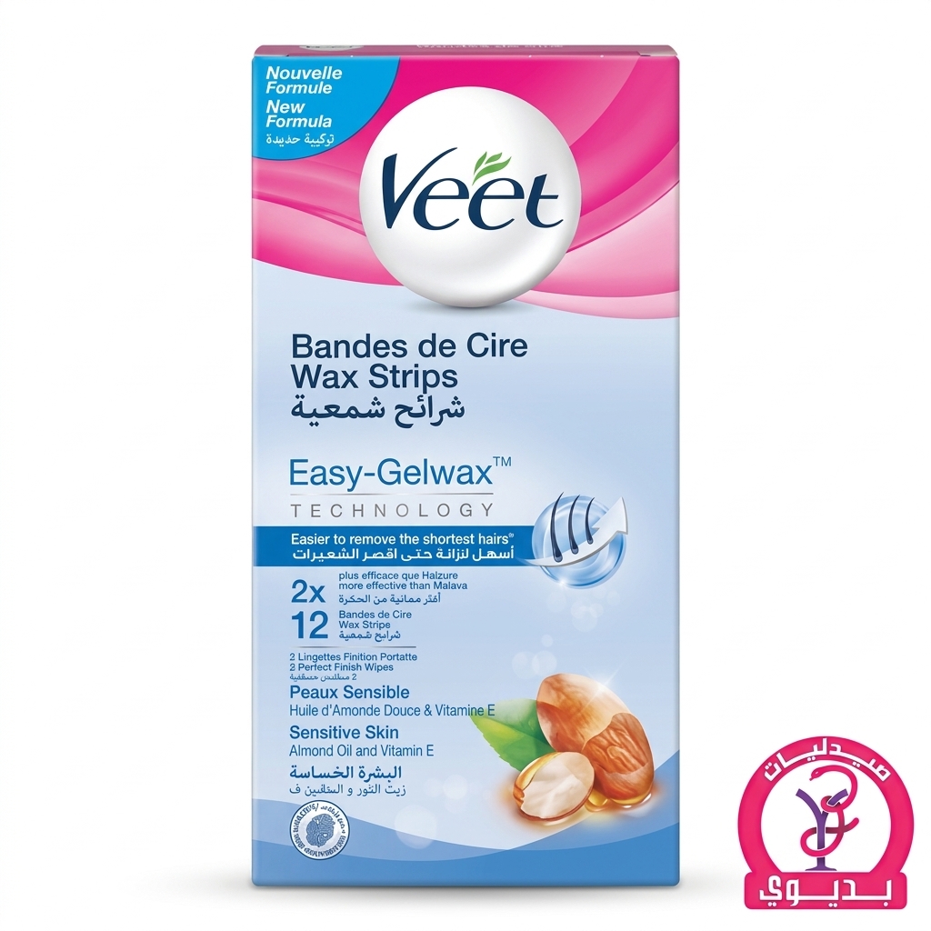 VEET HAIR REMOVING WAX SENSITIVE SKIN 12 STRIPS
