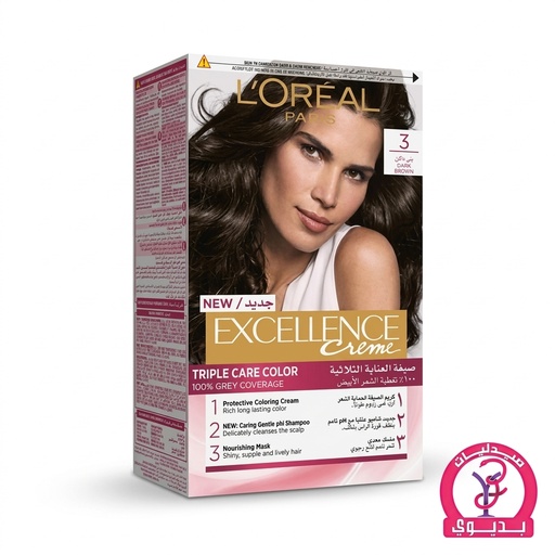 LOREAL EXCELLENCE CREME 3 DARK BROWN